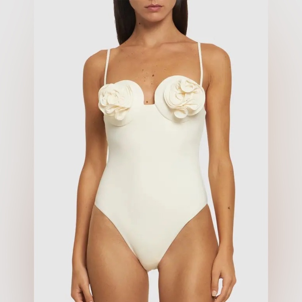 NWT Magda Butrym Floral Appliqué One Piece Swimsuit